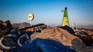 Netze im Hafen von Alcudia/Mallorca
